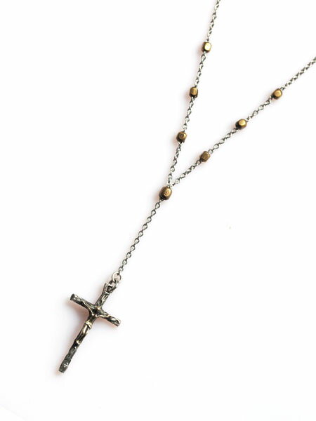 amp japan アンプ ジャパン 【 Rosary Necklace ロザリオネックレス [ 12AH-150 ] 】[ 正規品 ] ペンダント ジーザスクロス 十字架 シルバー ブラスゴールド ビーズ イエスキリスト 銀 真鍮 金 ペア プレゼント ギフト ユニセックス メンズ レディース