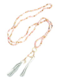 チャン ルー Chan Luu チャンルー 【 PINK MOP LEATHER TASSEL LAYERING NECKLACE [ NGZ-10840 ] ピンク モップ レザータッセル レイヤリング ネックレス 】[ 正規品 ] ロング ピンク ゴールド フェザー パール メタル 革 プレゼント ギフト レディース 【 送料無料 】