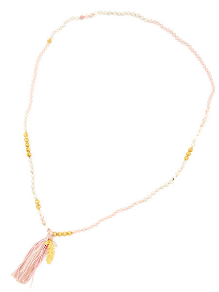 チャン ルー Chan Luu チャンルー 【 PINK MIX LAYERING TASSEL NECKLACE [ NGZ-10842 ] ピンク ミックス レイヤリング タッセル ネックレス 】[ 正規品 ] ペンダント ゴールド フェザー ビーズ オパール クリスタル 天然石 プレゼント レディース 【 送料無料 】