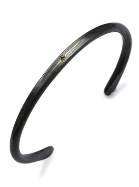 amp japan アンプ ジャパン 【 Black Brass Bangle With Diamond [ 16AO-320 ] ブラック ブラス バングル ウィズ ダイヤモンド 】[ 正規品 ] 腕輪 カフブレスレット 細身 宝石 真鍮 黒 金 ペア プレゼント ギフト ユニセックス メンズ レディース