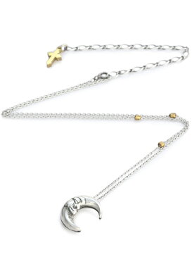 amp japan（アンプ ジャパン）【Crescent Moon Necklace [8ah-552] / クレッセントムーン ネックレス】[正規品]（ロケットペンダント/三日月/スカルチャーム/アンティークゴールド/スターリングシルバー/ペア/プレゼント/ユニセックス/メンズ/レディース）【送料無料】