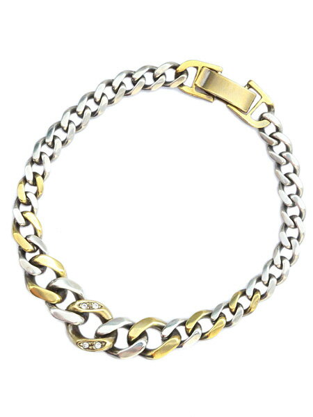 amp japan アンプ ジャパン 【 Gradation Cavalry Chain Bracelet Narrow 17AO-406 グラデーション キャバリー チェーンブレスレット ナロー 】 正規品 腕輪 喜平チェーン スワロフスキー シルバー メンズ レディース 【 送料無料 】