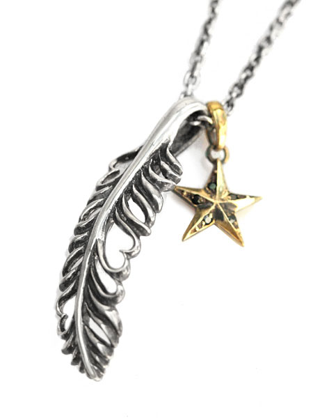 KENBLOOD ケンブラッド 【 フェザー & スターネックレス [ it's 12 midnight限定アイテム ]】[ 正規品 ] ペンダント 羽根 ハート 星 銀 ペア プレゼント ユニセックス メンズ レディース 人気 ブランド おしゃれ ラッピング ギフト 贈り物 おすすめ 記念日 【 送料無料 】
