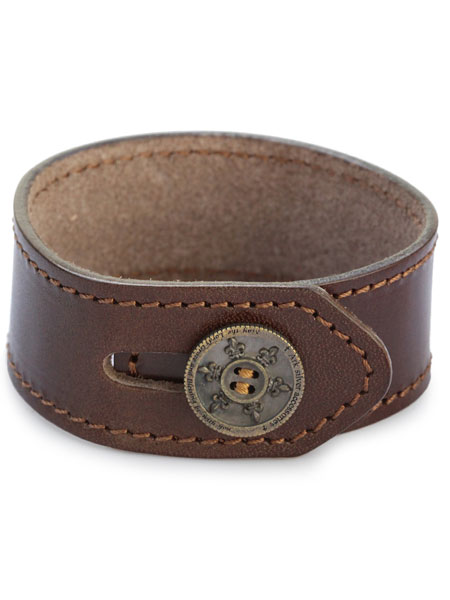 Ark silver accessories アークシルバーアクセサリーズ 【 lily button single bracelet dark brown リ...