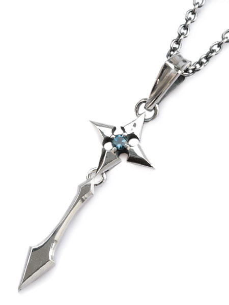 FUNKOUTS ファンクアウツ 【 Icicle Cross Necklace/ アイシクル クロス ネックレス 】[ 正規品 ] ペンダント ネックレスチェーン 十字架 ブルー トパーズ 宝石 青色 水色 氷柱 シルバー925 ペア プレゼント メンズ レディース 人気 ブランド おしゃれ 【 送料無料 】