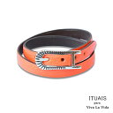 ITUAIS イトゥアイス 【 Gaúcho Bracelet ( Orange ) ガウチョ ブレスレット オレンジ 】[ 正規品 ] レザーブレスレット ラップブレスレット ベルト ヤギ革 リバーシブル ブラック ペア プレゼント ギフト ユニセックス メンズ レディース 人気 ブランド 【 送料無料 】