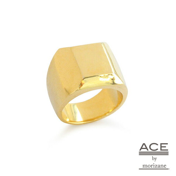 ACE by morizane エースバイモリザネ 【 block ring k18 gold plated / ブロック リング [ AG923302GP ]】[ 正規品 ] 指輪 シルバー 銀 ゴールドカラー 大きめ ワイド シンプル プレゼント ユニセックス メンズ レディース 人気 ブランド おしゃれ 【 送料無料 】