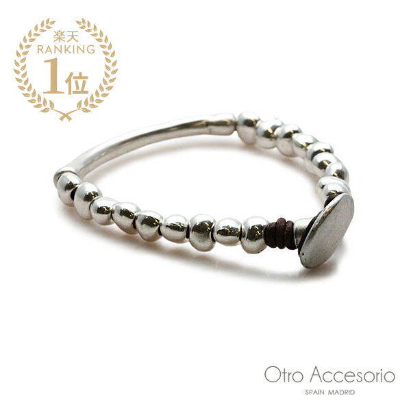 Otro Accesorio オトロ アクセソリオ 【 Leather with Tube Beads Bracelet / レザー ビーズ ブレスレット 】[...