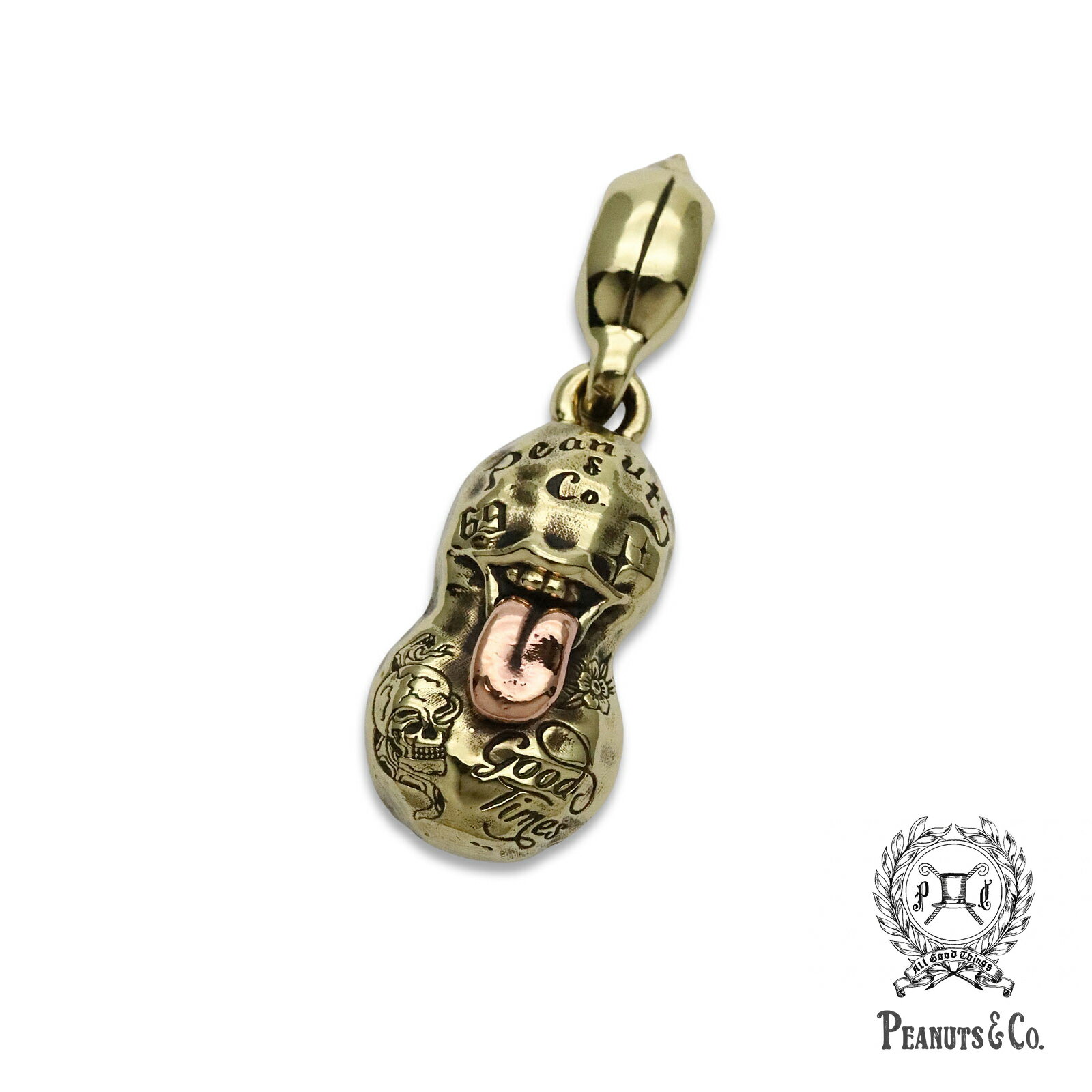 PEANUTS&CO. ピーナッツカンパニー 【 BERO TATTOO PEANUTS Brass × Copper S Size ベロ タトゥー ピーナッツ ( ブラス × カッパー )】[ 正規品 ] ペンダントトップ キーチャーム 刺青 プレゼント メンズ レディース 人気 ブランド 【 送料無料 】