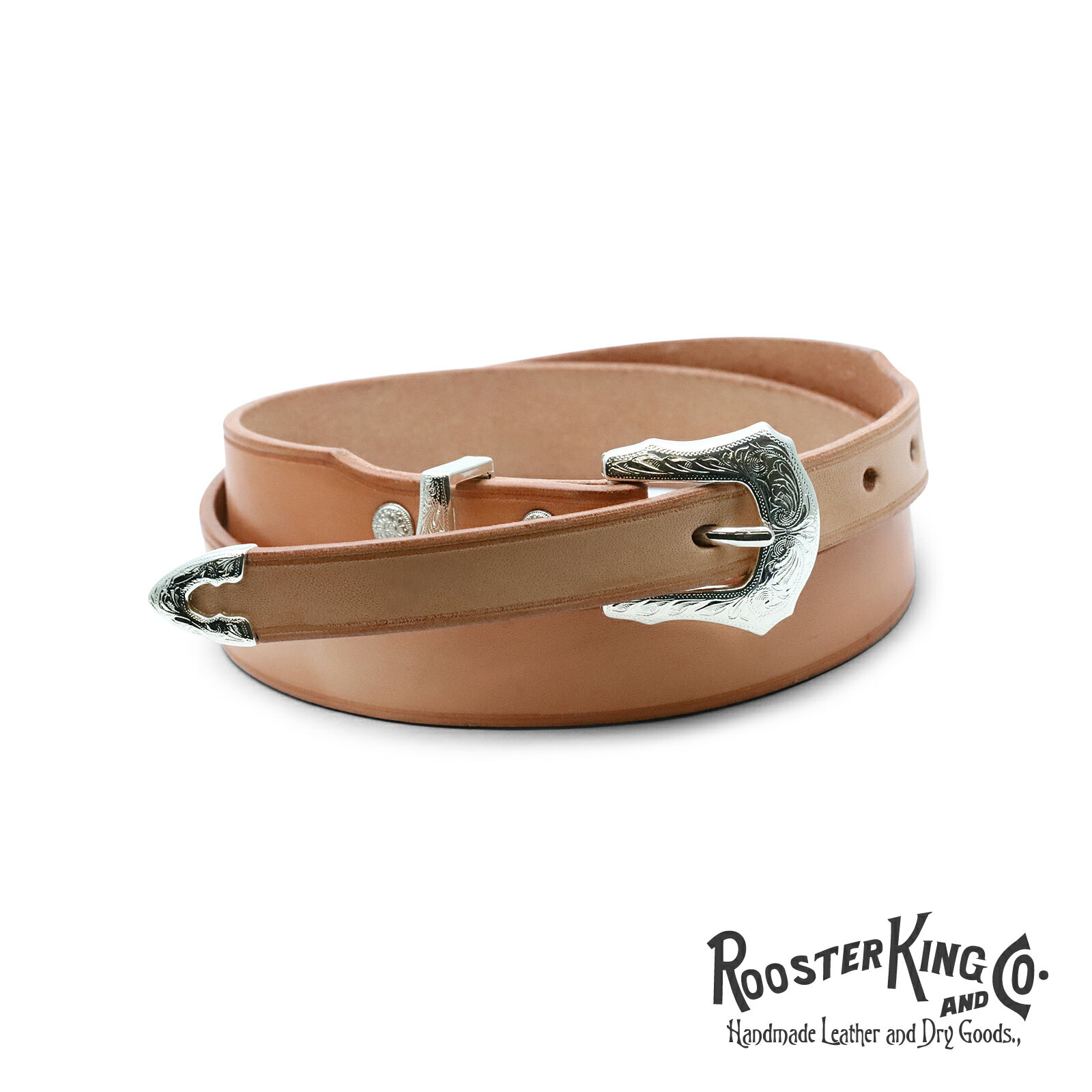 樂天商城 - ROOSTERKING & CO. ルースターキング&カンパニー 【 Western Belt ( Natural ) / ウエスタンベルト ナチュラル 】[ 正規品 ] レザーベルト 革ベルト 本革 ベージュ ブラウン バックル メンズ レディース 人気 ブランド おしゃれ プレゼント ギフト 【 送料無料 】