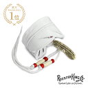 ROOSTERKING CO. ルースターキング カンパニー 【 Carved Leather Feather Bangle (White) レザーフェザーバングル ホワイト 】 正規品 ブレスレット カフ ビーズ ディアスキン インディアン レッド ゴールド メンズ レディース 【 送料無料 】