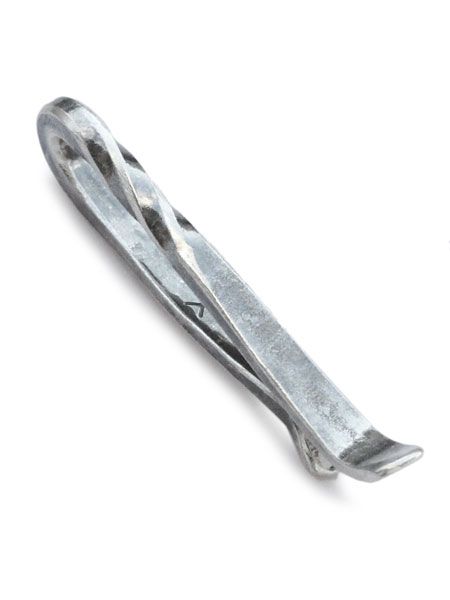 【STUDEBAKER METALS】FORGED TIE BAR TWISTED (Silver)