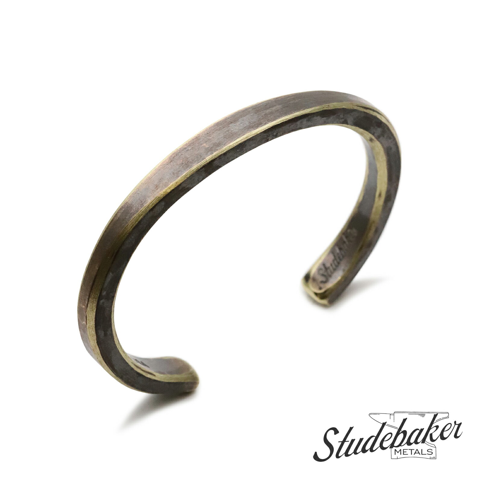 STUDEBAKER METALS スチュードベーカーメタル 【 Heavyweight WORKSHOP CUFF ( American Brass / Work Patina ) ヘビーウェイト ワークショップ カフ アメリカン ブラス ワーク パティーナ 】[ 正規品 ] バングル ブレスレット 真鍮 メンズ レディース 人気 【 送料無料 】