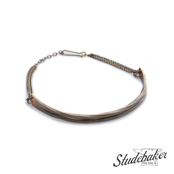 STUDEBAKER METALS スチュードベーカーメタル  ネックレス 2連 アンティークゴールド オーバル チェーン フック マット バー ブラス 真鍮 金 小豆 ピッツバーグ レディース 