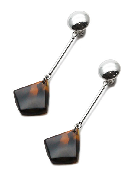 ON THE SUNNY SIDE OF THE STREET オン ザ サニー サイド オブ ザ ストリート 【 28mm Diamond Shaped Long EarClips (Amber) 910-542E 】 正規品 イヤークリップ イヤリング 大ぶり レディース 人気 ブランド おしゃれ 両耳 2個セット