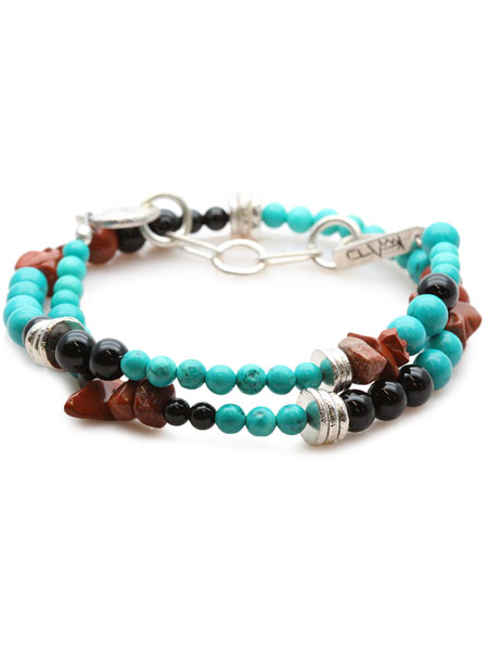 TSUNAIHAIYA ツナイハイヤ 【 Colorfield Beads Bracelet 3 (ターコイズ×オニキスミックス) カラーフィールドビーズブレスレット 】[ 正規品 ] 2連 天然石 シルバー925 ギフト プレゼント ユニセックス メンズ レディース 【 送料無料 】