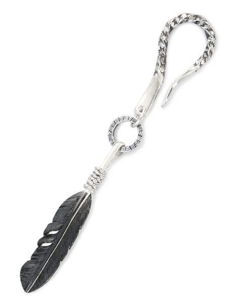 TSUNAIHAIYA ツナイハイヤ 【 James Crowe Feather KeyRing ジェームス クロー フェザー キーリング 】[ 正規品 ] 羽根 翼 ブラック ペンダント ネックレス カラス 烏 鳥 スネーク 蛇 シルバー 銀 925 黒 ユニセックス メンズ レディース 【 送料無料 】