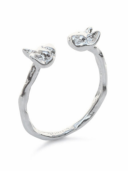 VERAMEAT ヴェラミート 【 French Kiss Ring ( STERLING SILVER ) フレンチ キス リング シルバー 】[ 正規品 ] 指輪 犬 フレンチブルドッグ ピンキー ファランジ 銀 動物 アニマル キュート 可愛い プレゼント ギフト レディース 【 送料無料 】