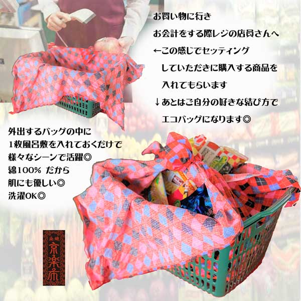 京都 工芸品【京楽布】染大風呂敷 アーガイル(...の紹介画像3