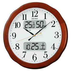 【SEIKO】セイコー スタンダード電波掛時計（温湿度計・カレンダー付） KX369B