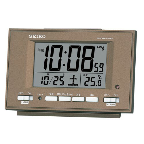 【SEIKO】セイコー デジタル電波時計 温度表示つき SQ778B