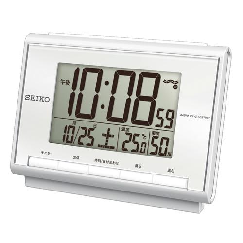 【SEIKO】セイコー デジタル電波時計（温度・湿度表示つき） SQ698S