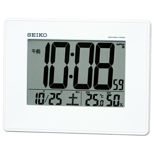 【SEIKO】セイコー デジタル電波時計 温度・湿度表示つき SQ770W