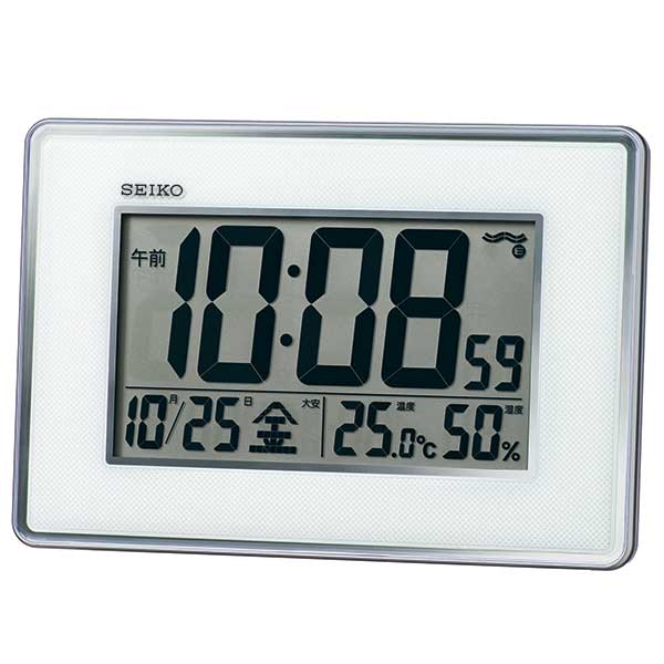 【SEIKO】セイコー 温度・湿度表示付 デジタル電波時計 SQ443S