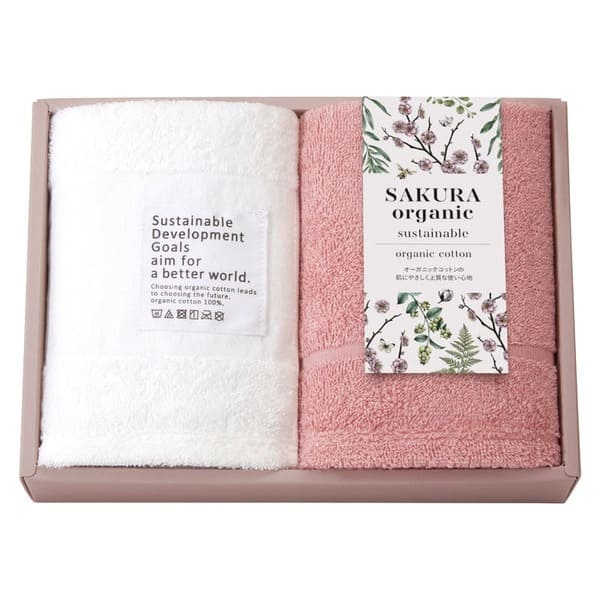 Face Towel - 国際認証取得オーガニック フェイスタオル2P サクラ 67025