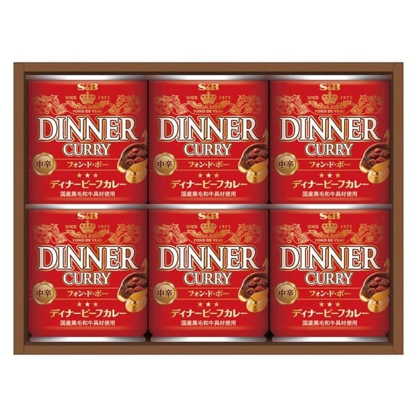 　　☆☆☆ 商品詳細 ☆☆☆ ●化粧箱入／約166×225×71mm ●内容／ディナービーフカレー中辛（200g）×6 ●アレルゲン／卵・乳・小麦