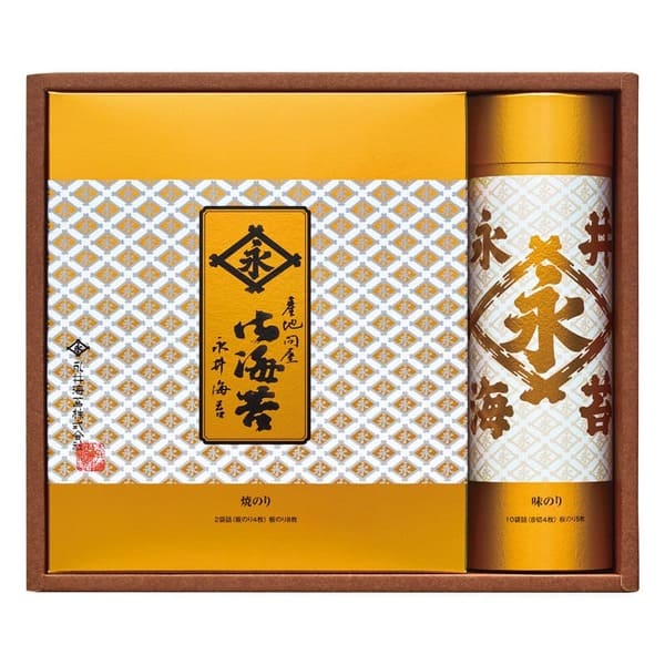 　　☆☆☆ 商品詳細 ☆☆☆ ●化粧箱入／約260×310×85mm ●内容／焼のり（4枚×2袋）・味のり（8切4枚10袋）×各1 ●アレルゲン／小麦・えび
