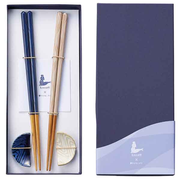 Rakuten - 若狭塗 Lazuli 箸・箸置きセット 711279