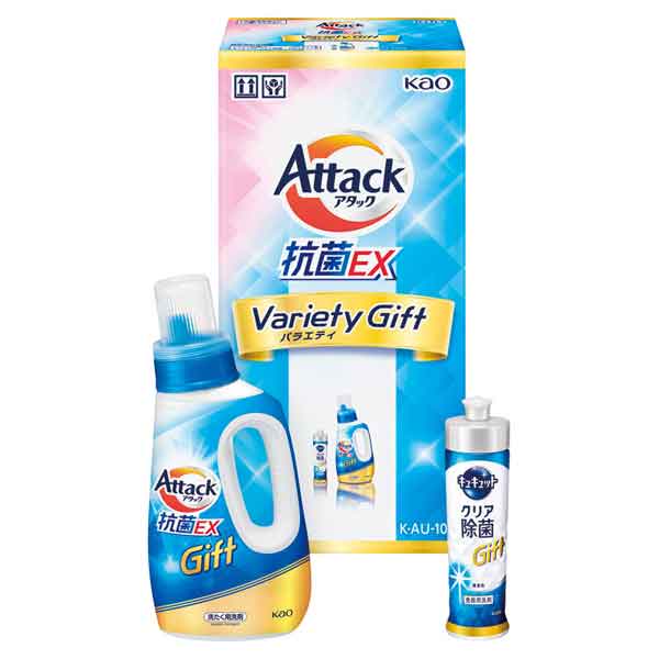 　　☆☆☆ 商品詳細 ☆☆☆ ●箱サイズ／約87×137×278mm ●内容／アタック抗菌EX（750g）・キュキュットクリア除菌（220ml）×各1 ●重量／約1.3kg ●原産国／日本製 ※ぎゅうぎゅうつめこみ洗いでも強力洗浄の液体のアタックとキュキュットが入ったセット。