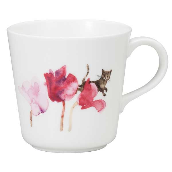 【NARUMI】【ナルミ】 ボーンチャイナ いわさきちひろ マグ（シクラメンと猫） 52095-2923