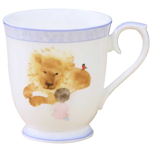 【NARUMI】【ナルミ】 ボーンチャイナ いわさきちひろ マグ 見つめあうライオンと女の子 51903-2635