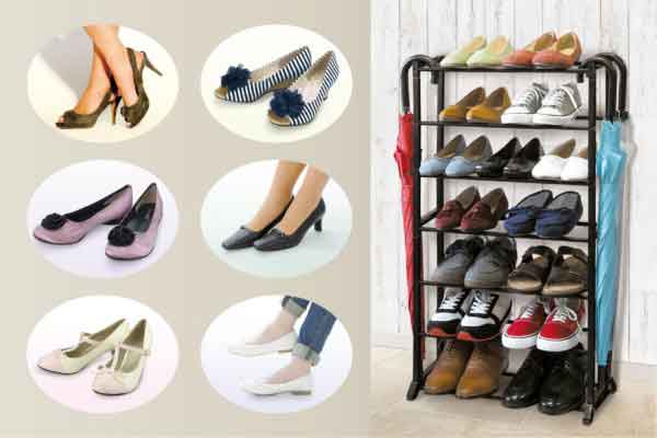 ハック 傘掛け付 シューズラック 3148