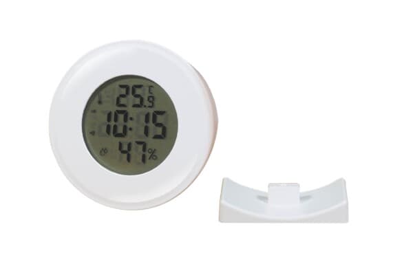 ハック 湿度&温度表示機能付き丸型デジタル時計 4217a [2]