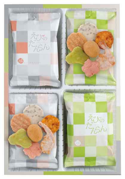 　　☆☆☆ 商品詳細 ☆☆☆ ●セット内容／えびのだんらん×6袋（7種類） ●賞味期限／製造後180日 ●箱サイズ／330×225×53mm ●アレルゲン／小麦・えび・大豆・ごま・アーモンド・さば・いか