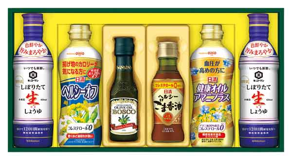 日清オイリオ バラエティオイル&キッコーマンしぼりたて生しょうゆギフト NK-33