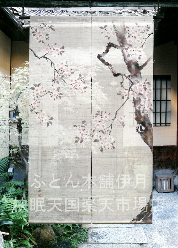 手描きのれん 江戸琳派 桜図 88×150cm...の紹介画像2