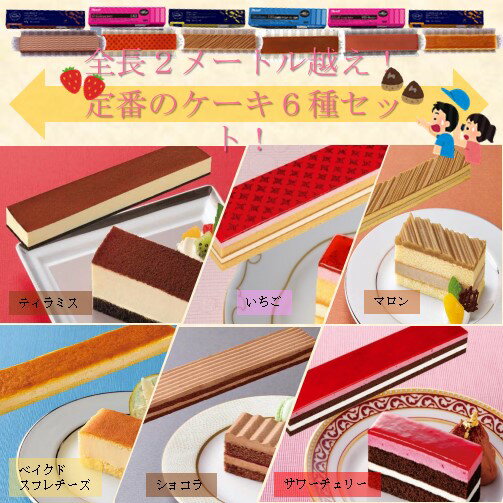 ＜冷凍＞ 【送料無料】 set0036 全長2メートル越え！定番のケーキ6種セット！