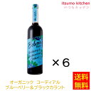 【送料無料】オーガニック コーディアル ブルーベリー＆ブラックカラント 500ml×6本 ユウキ食品