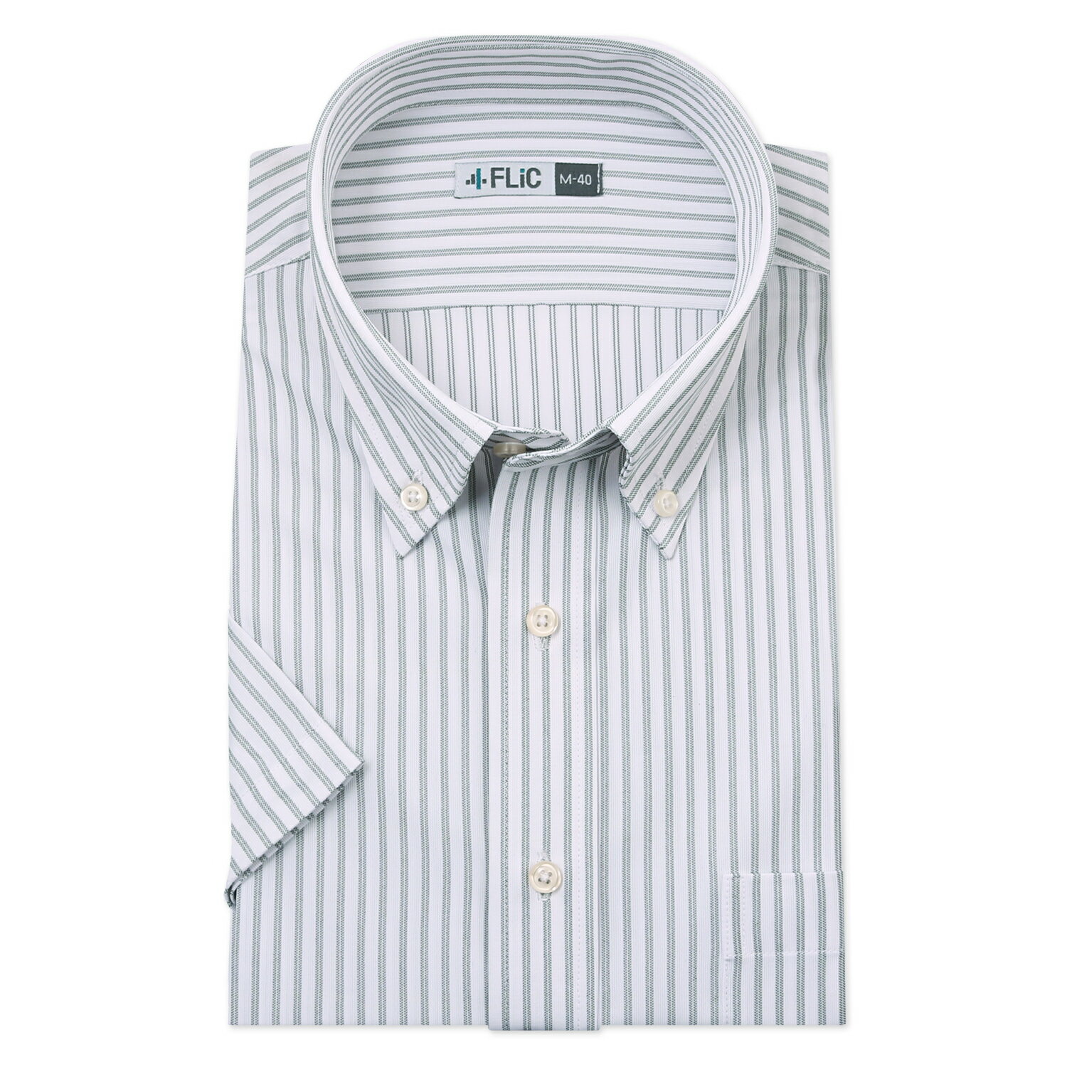 ワイシャツ ノーアイロン 半袖 メンズ ストレッチ ニットシャツ ニットワイシャツ 吸水速乾 ボタンダウン ニット素材 伸縮性 ストライプ グレー 灰色 テレワーク リモートワーク クールビズ 時短ニットワイシャツ / szh1231