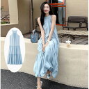 リゾートワンピース 沖縄 夏 レディース サマードレス ワンピース ブルー 夏ワンピ ロング おしゃれ ファッション 春夏 カジュアル 大きいサイズ 体型カバー ゆったり 大きめ きれいめ ハワイ 旅行用 大人 20代 30代 40代 可愛い d7119c0c0m5