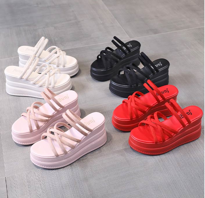 2way 厚底サンダル レディース ウェッジヒール ヒール8cm 美脚 歩きやすい 女性 大...