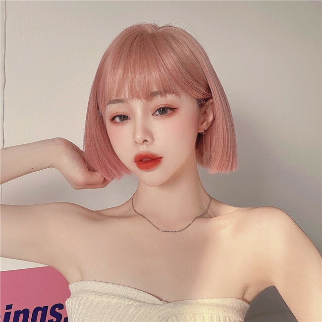 フルウィッグ ウィッグ ショート 超自然 ピンク wig 普段使い ウィッグ 小顔 レディース ゆるふわ ナチュラル かつら エクステ 仮装 耐熱ウィッグ 原宿系 ハロウィン コスプレ パーティー dp287c0c0c6