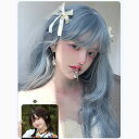 ウィッグ ロリータ風 ロング 日常可 lolita 原宿風 青 かつら 前髪つけ毛 レディース コスプレ用 コスプレウィッグ ハロウィン 耐熱ウィッグ コスチュ...