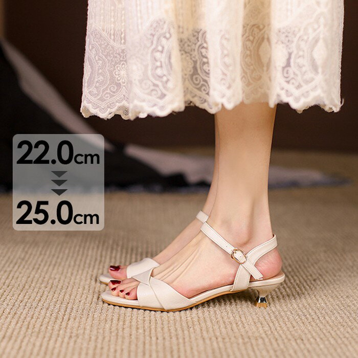 ストラップサンダル 夏 華奢サンダル 細ストラップ 痛くない 歩きやすい ラウンドトゥ きれいめ おしゃれ オフホワイト 通勤 オフィス お出かけ デート