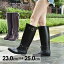 レインブーツ レディース インヒール ロングブーツ 黒 ブラウン 雨靴 雨具 防水 靴 2.5cmヒール シュー..