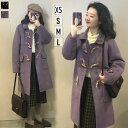 ダッフルコート ステンカラーコート レディース ロング丈 ロングコート 黒 女性 ダッフル コート トップス アウター シンプル 定番 おしゃれ ゆったり 秋冬...